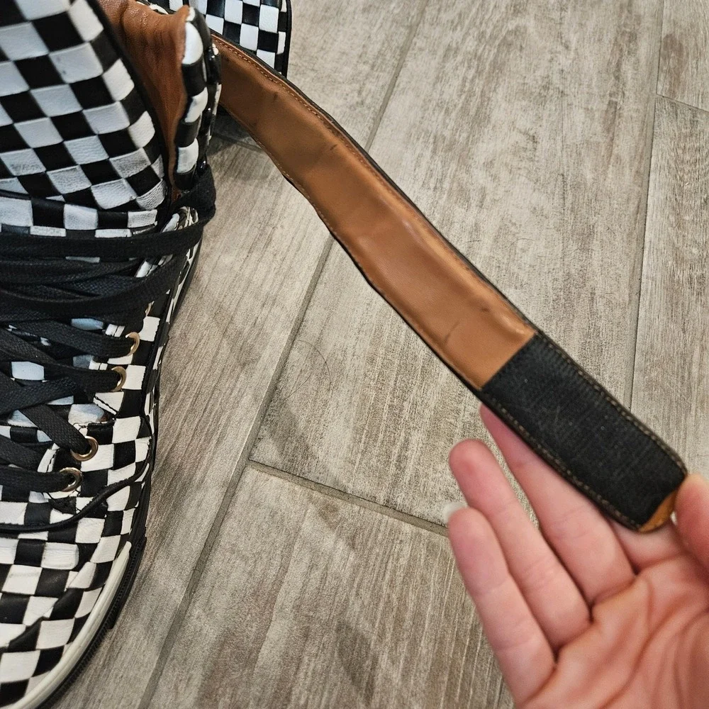 Givenchy Tyson High Top‎ Sneakers Womens Size 37 US 6.5 Checkered Leather Bold